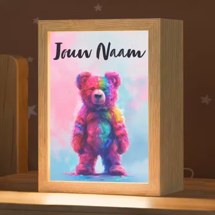 Nachtlampje met naam - Beer - Kleurrijk - Dier