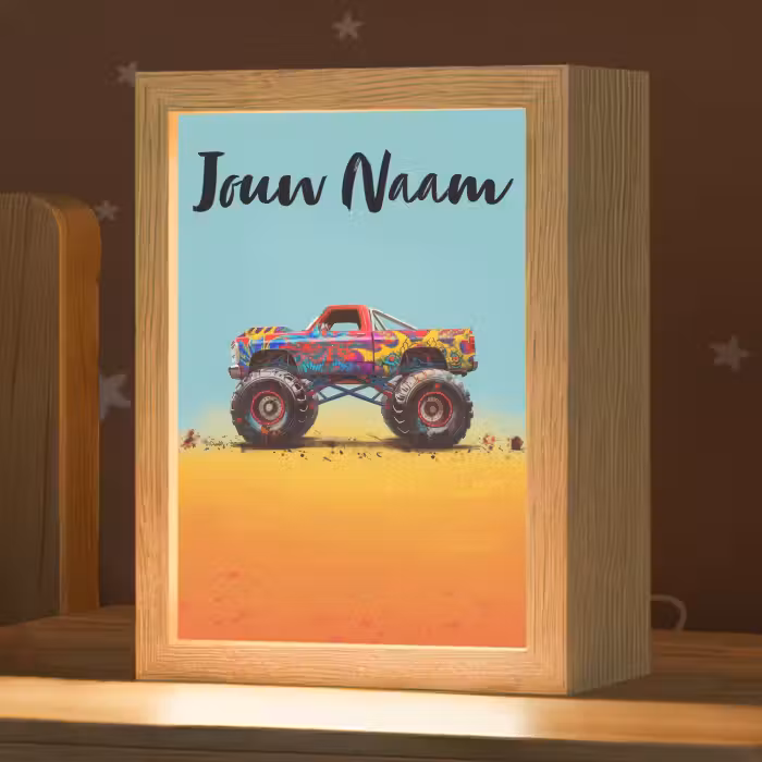 Nachtlampje met naam - Monstertruck - Graffiti - Jongens - Auto
