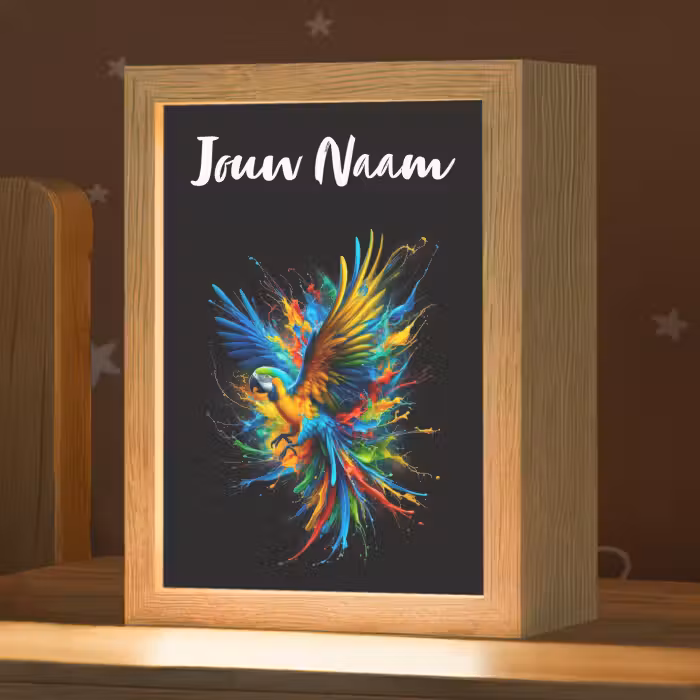 Nachtlampje met naam - Papegaai - Vogel - Dier - Kleurrijk - Verf