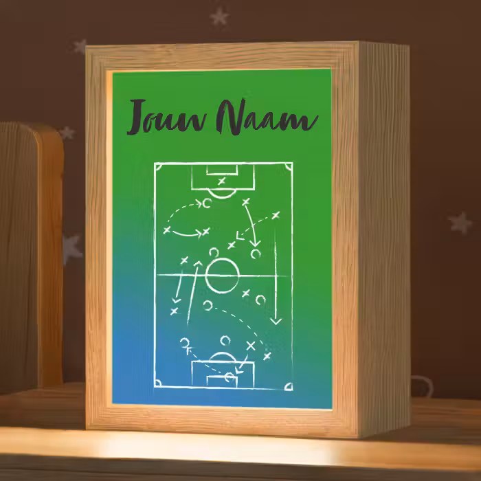 Nachtlampje met naam - Voetbal - Tactiek - Spel - Groen - Blauw