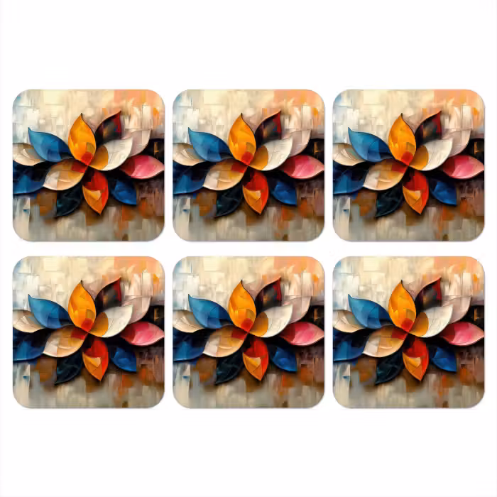 Onderzetter - Bloem - Abstract - Kleurrijk - Bladeren