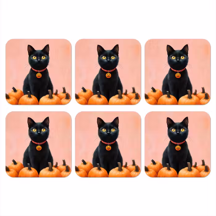 Onderzetter - Kat - Pompoen - Roze