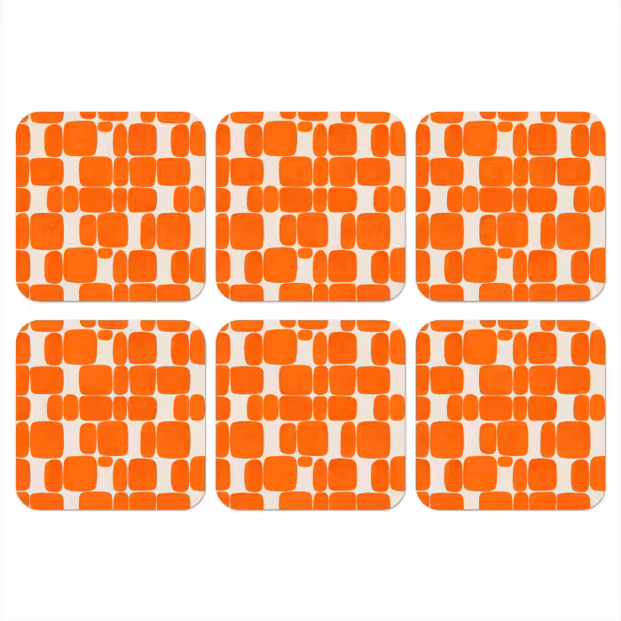Onderzetter - Patroon - Retro - Oranje