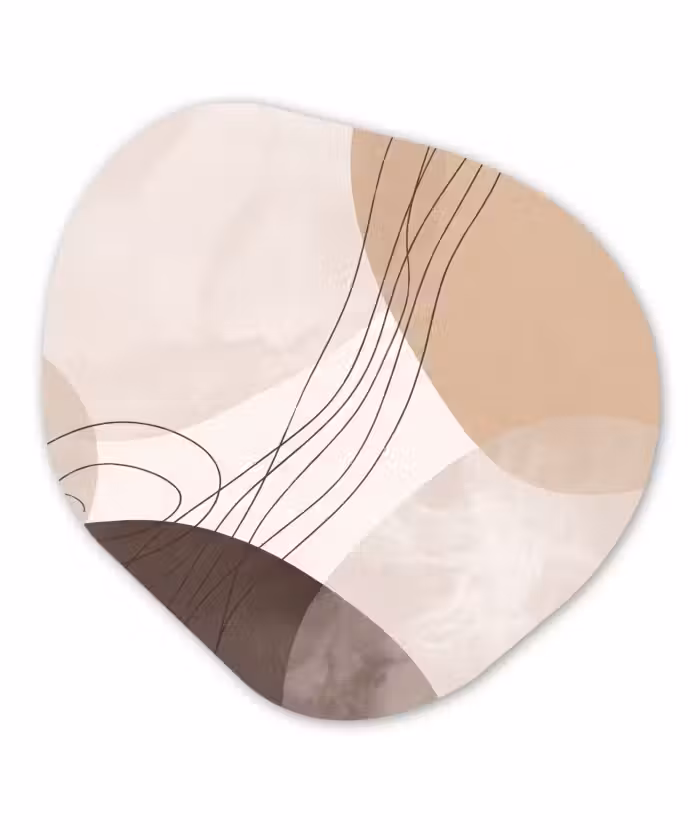 Organisch schilderij - Glas - Abstractie - Beige - Modern