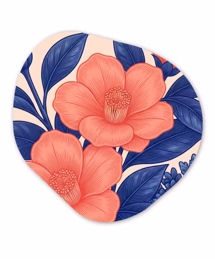 Organisch schilderij - Glas - Bloemen - Bladeren - Botanisch