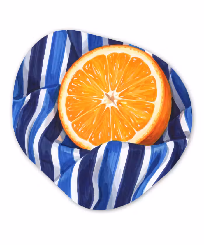 Organisch schilderij - Glas - Eten - Fruit - Oranje