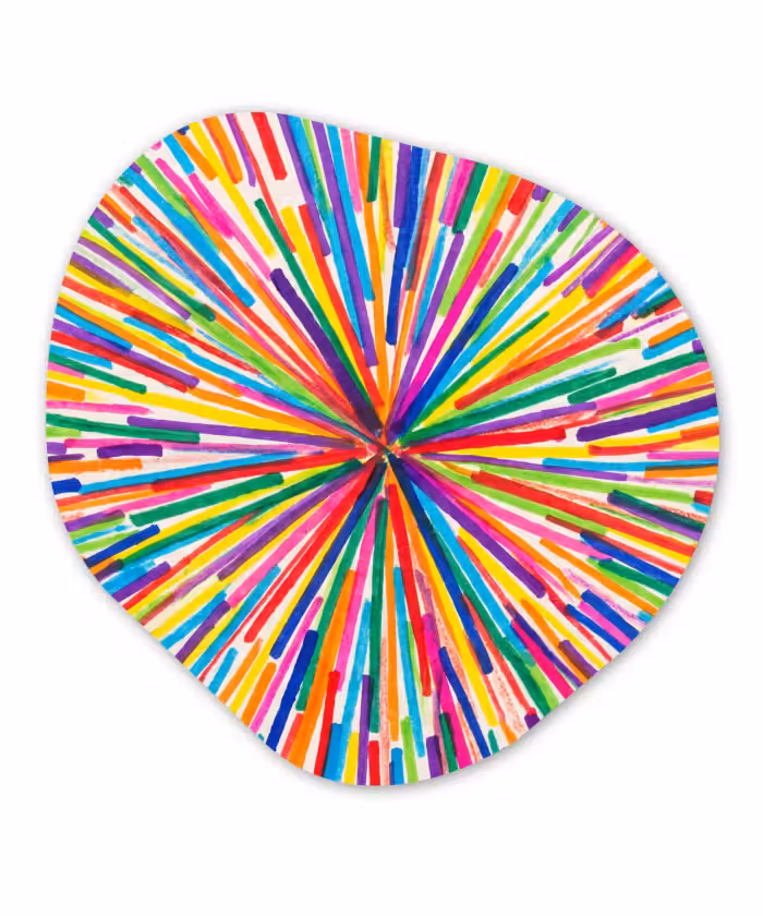 Organisch schilderij - Glas - Lijnen - Kleurrijk - Abstract