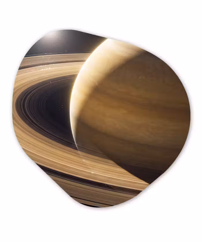 Organisch schilderij - Glas - Planeet - Ringen - Ruimte
