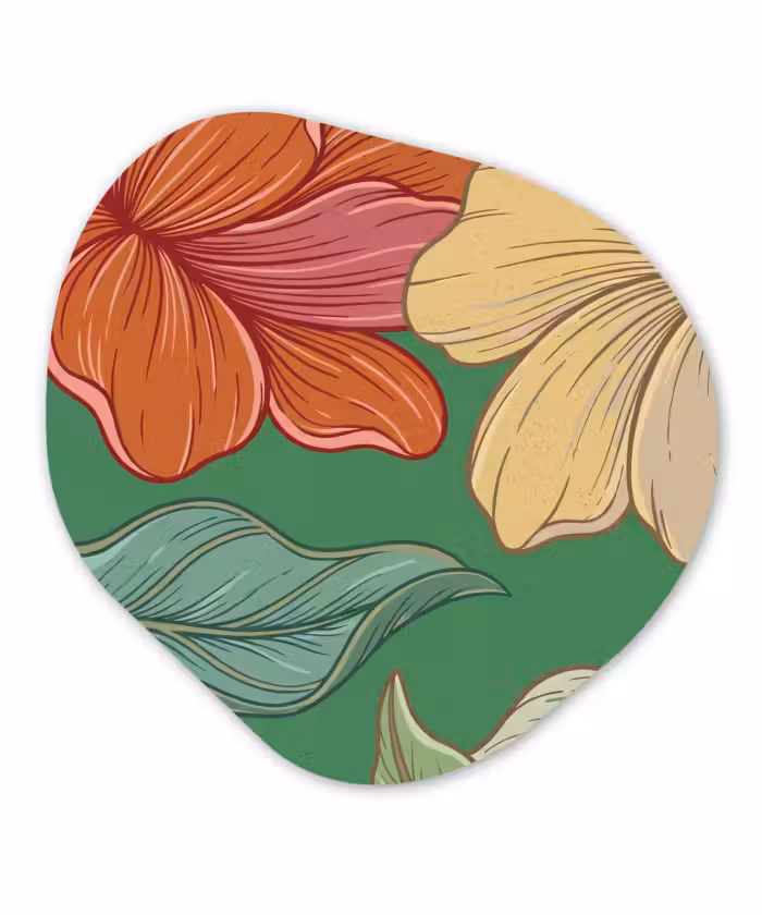 Organische vorm aluminium - Bloemen - Groen - Illustratie