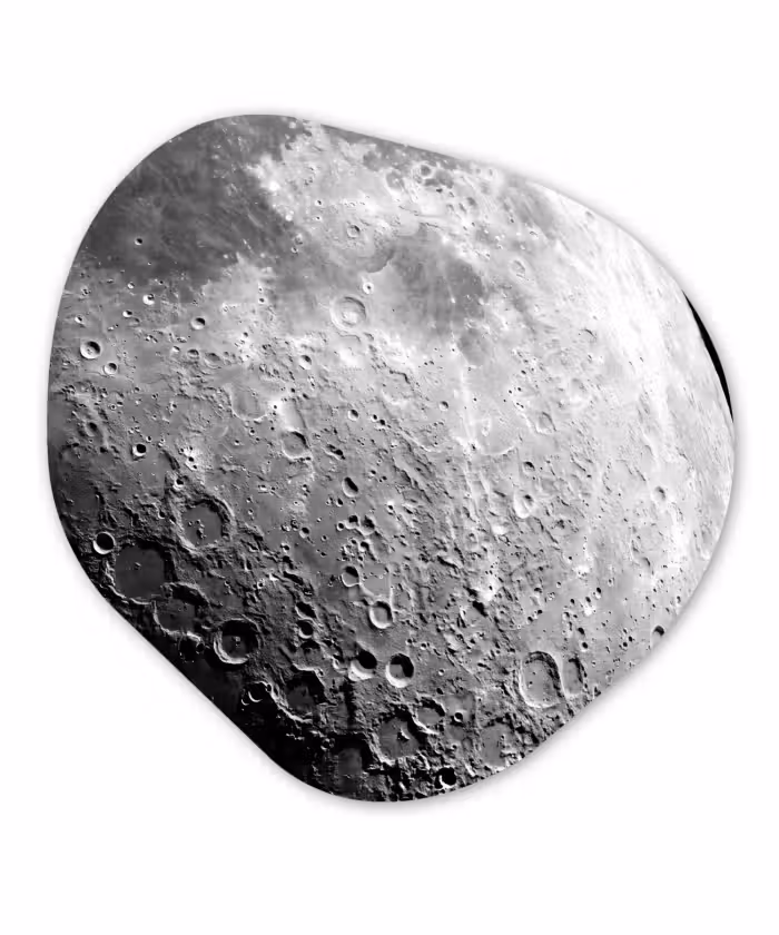 Organische vorm aluminium - Maan - Kraters - Ruimte