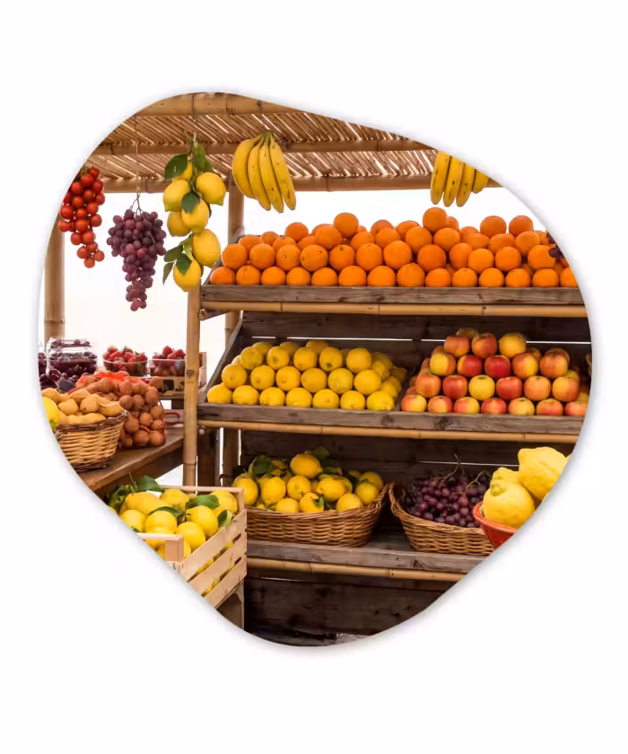 Organische vorm aluminium - Marktkraam - Fruit - Vers