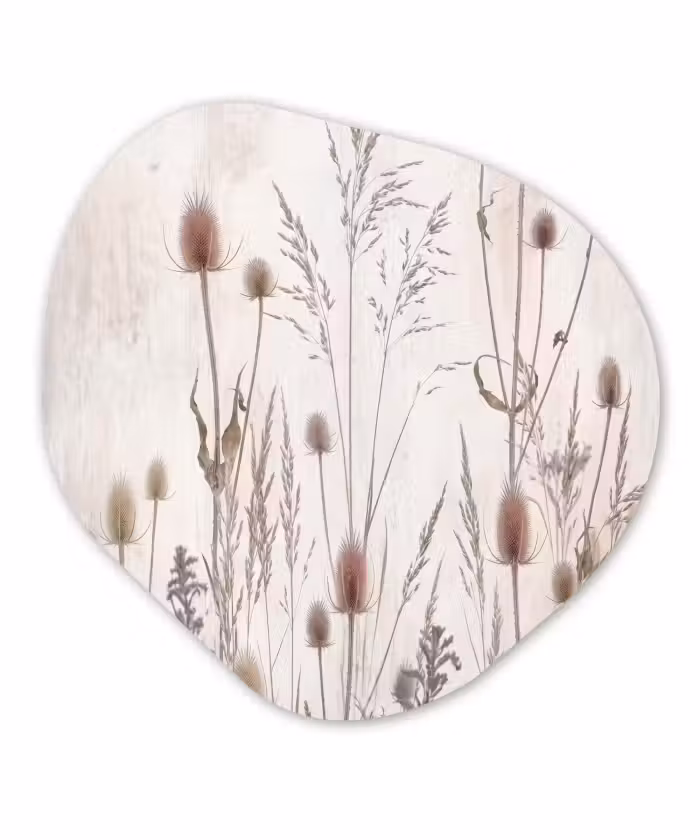 Organische vorm aluminium - Weidebloemen - Design - Sepia