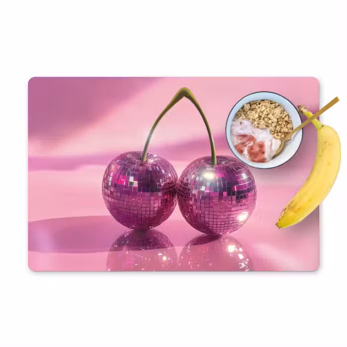 Placemat - 6 stuks - Glitter - Discobol - Roze - Kersen