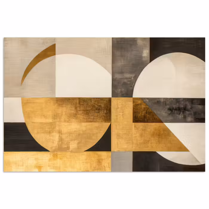 Poster - Abstract - Goud - Grijs - Vormen - Geometrisch