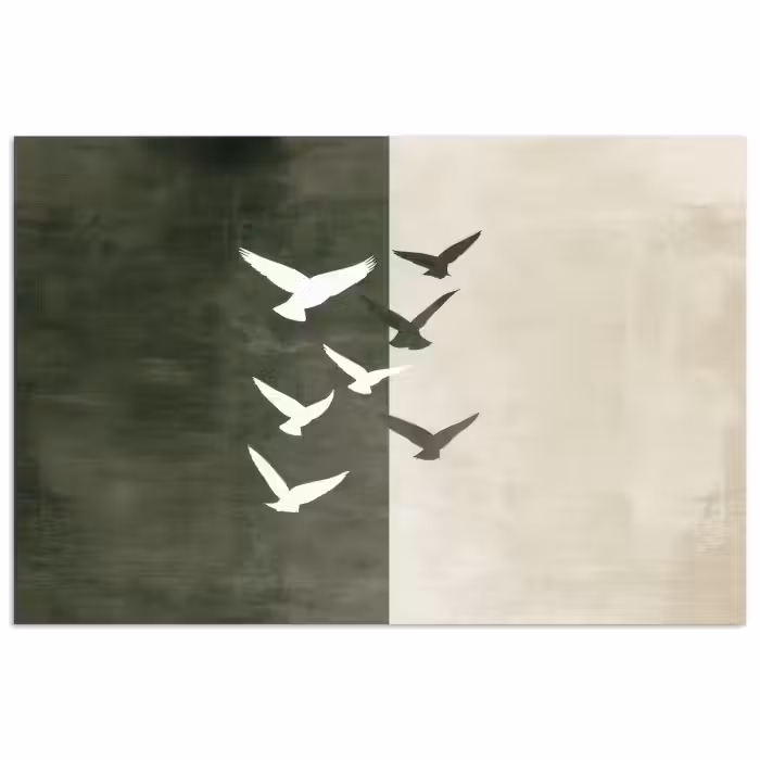 Poster - Japandi - Vogel - Groen