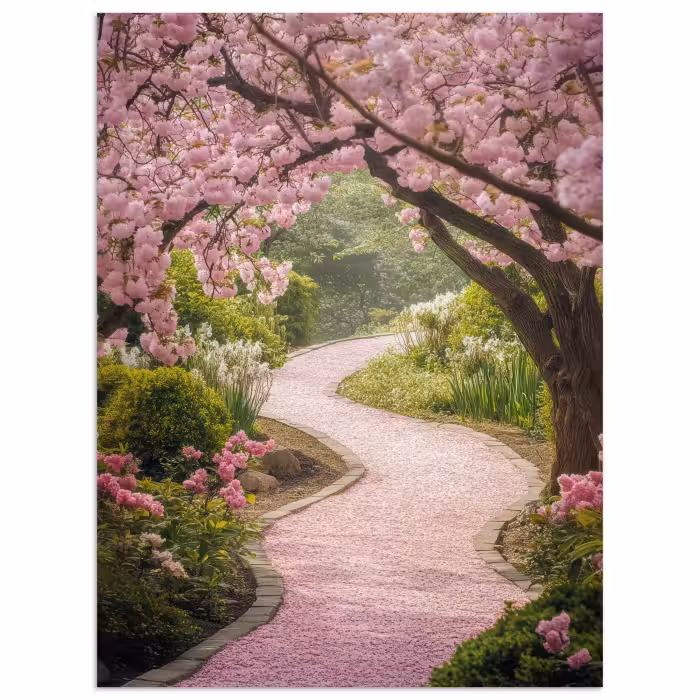Poster - Kersenbloesem - Natuur - Sakura - Pad - Japanse tuin