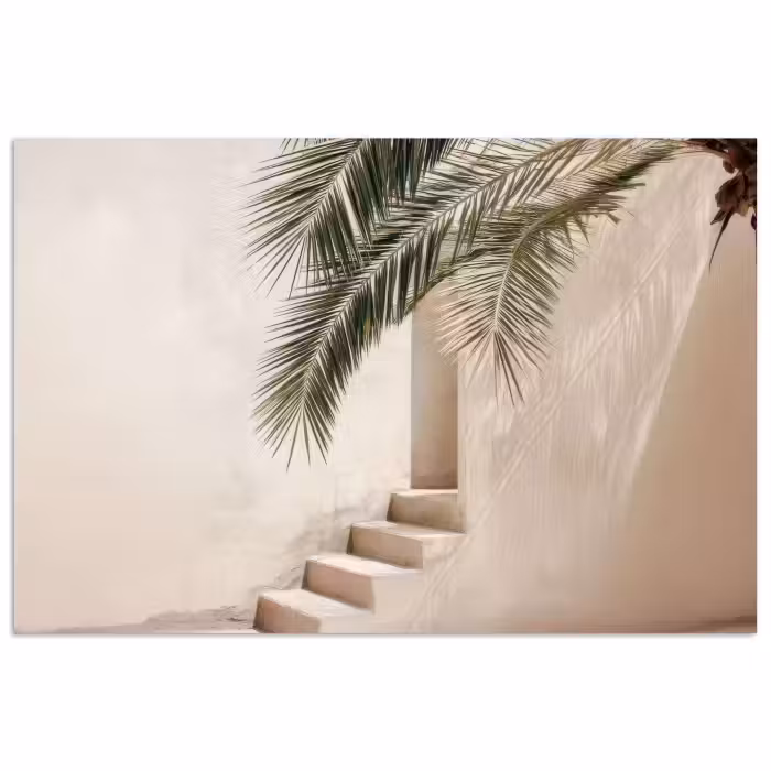 Poster - Palmboom - Schaduw - Trap - Beige