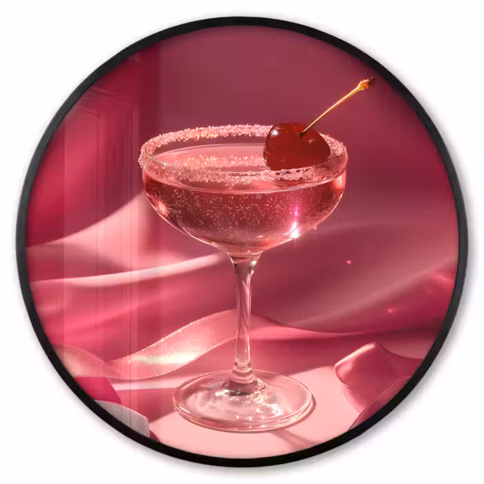Ronde fotolijst - Cocktail - Pink - Luxe
