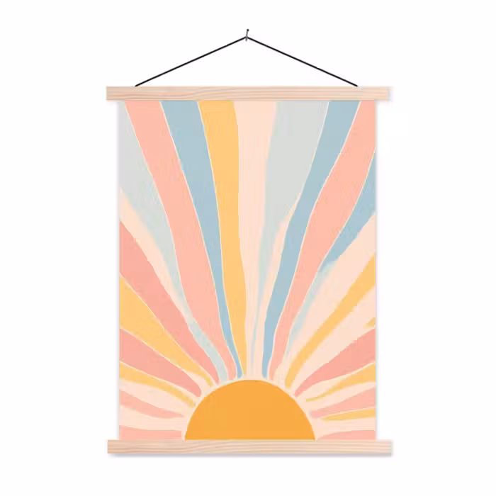 Schoolplaat - Illustratie - Zon - Pastelkleuren