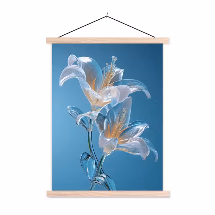 Schoolplaat - Lelies - Blauw - Glazen