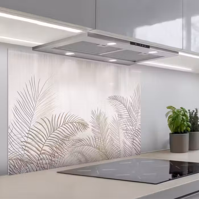 Spatscherm keuken - Bladeren - Beige - Botanisch - Vintage