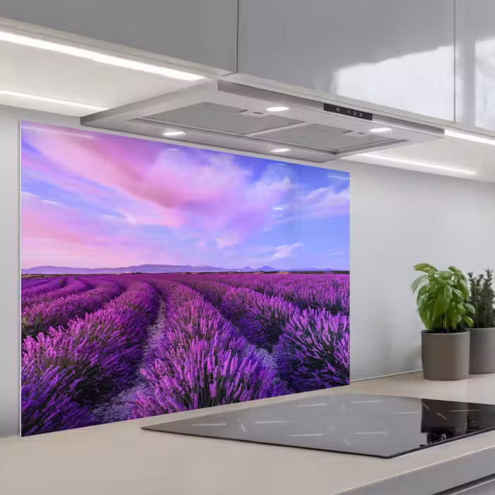 Spatscherm keuken - Lavendel - Paars - Bloemen - Natuur