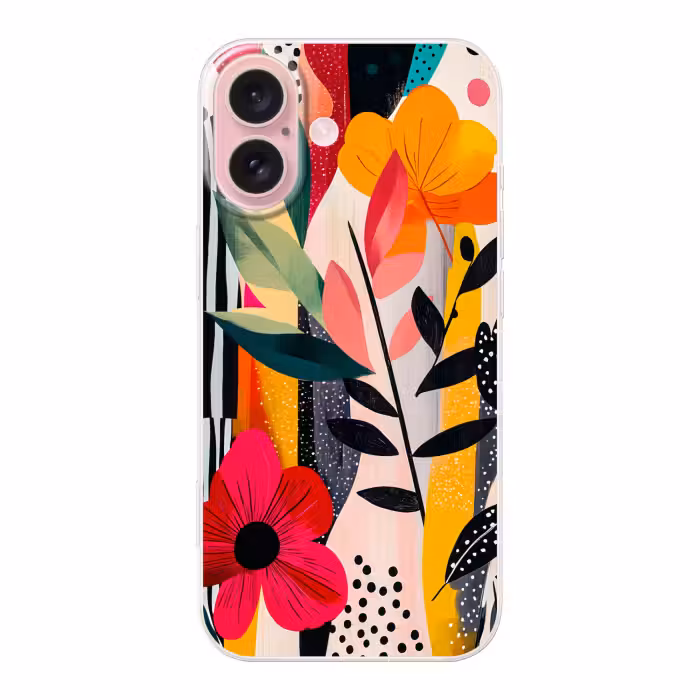 Telefoonhoesje - Bloemen - Bladeren - Abstract - Kleurrijk