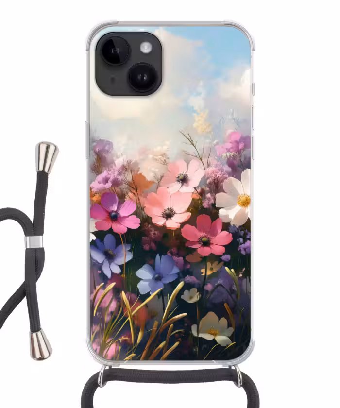 Telefoonhoesje crossbody - Bloemen - Kleurrijk - Bloei
