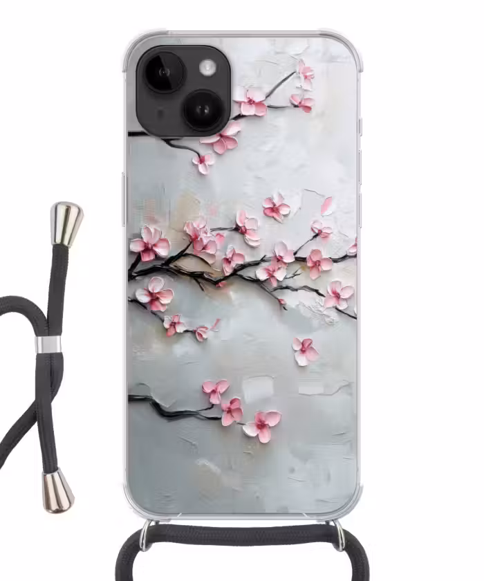 Telefoonhoesje crossbody - Bloesem - Kunstzinnig - Roze - Sakura