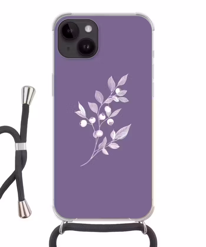 Telefoonhoesje crossbody - Tak - Sierlijk - Bladeren - Minimalistisch