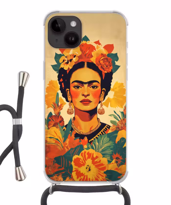 Telefoonhoesje crossbody - Vrouwelijk - Bloemen - Sieraden