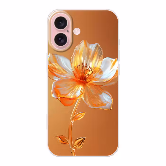 Telefoonhoesje - Glazen - Bloem - Oranje