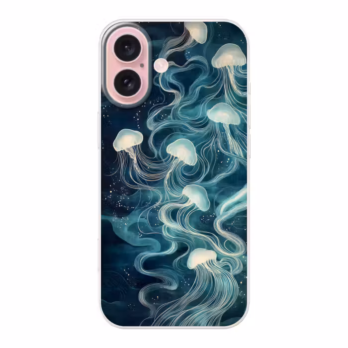 Telefoonhoesje - Kwallen - Zee - Wit - Golven