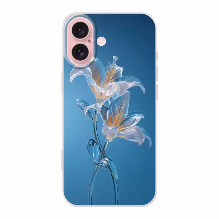 Telefoonhoesje - Lelies - Blauw - Glazen