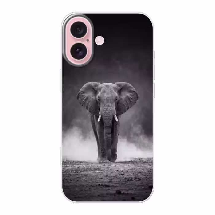 Telefoonhoesje - Olifant - Zwart - Wit - Rook