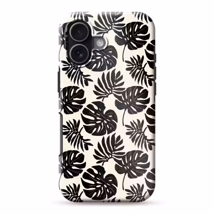 Telefoonhoesje Toughcase - Modern - Monstera - Zwart