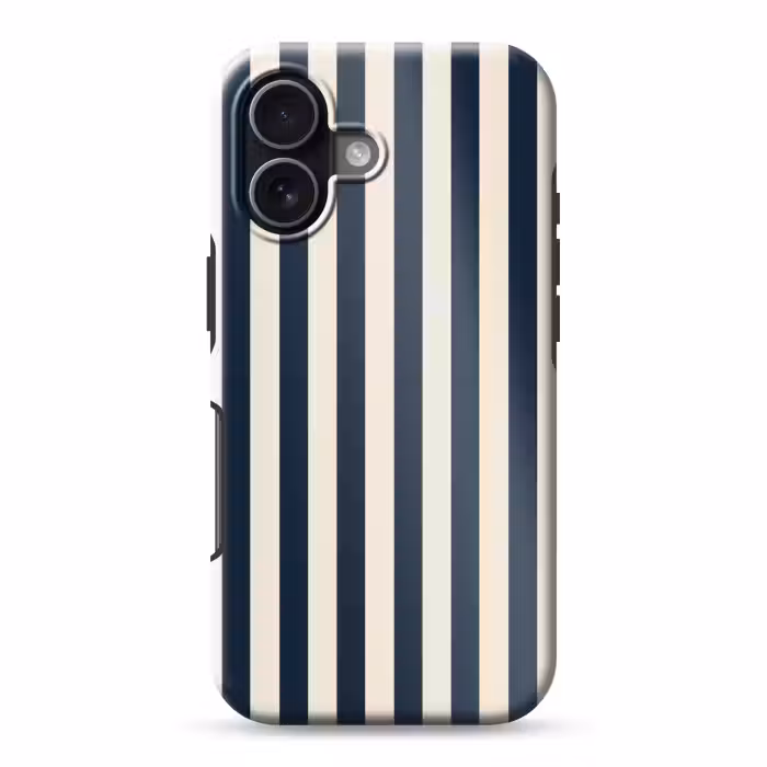 Telefoonhoesje Toughcase - Verticale strepen - Blauw - Crème