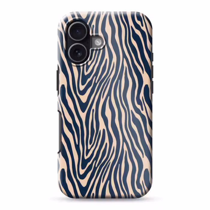 Telefoonhoesje Toughcase - Zebra - Patroon - Blauw - Beige