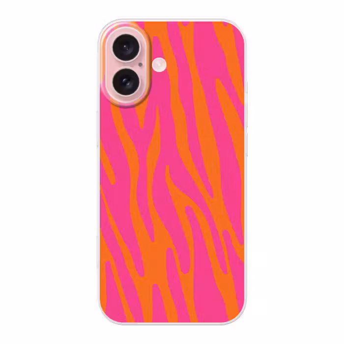 Telefoonhoesje - Zebraprint - Roze - Oranje - Dierenprint