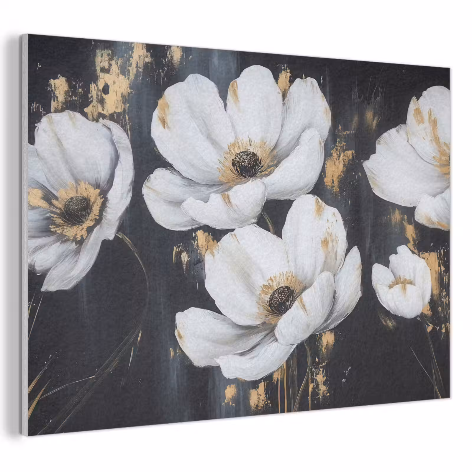 Akoestisch schilderij - Bloemen - Wit - Abstract — 1