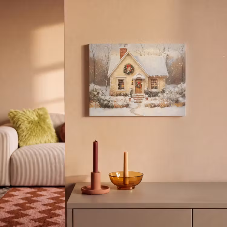Akoestisch schilderij - Kerst - Huis - Winter - Sneeuw — 2