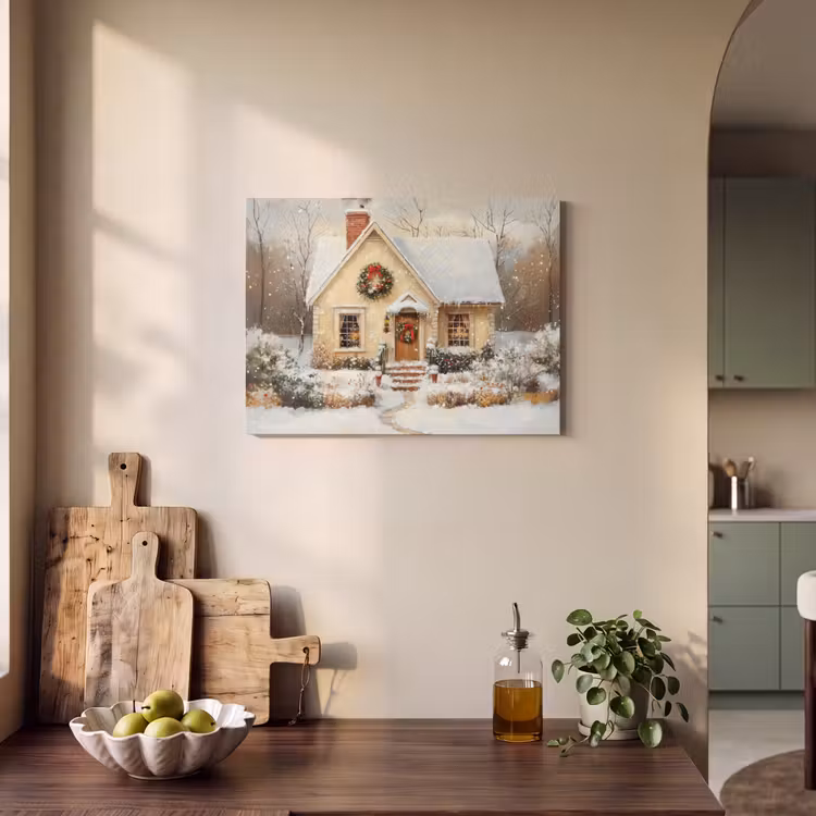Akoestisch schilderij - Kerst - Huis - Winter - Sneeuw — 3