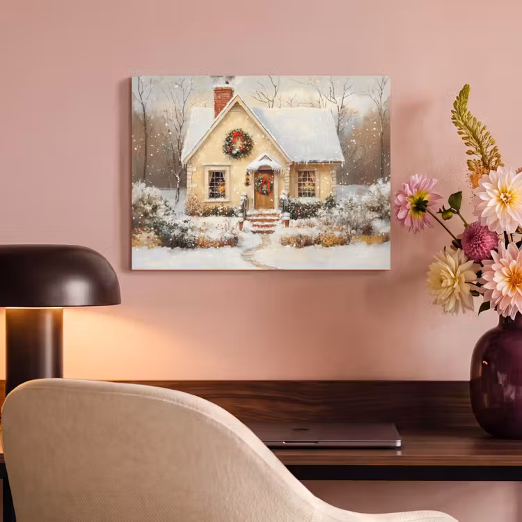 Akoestisch schilderij - Kerst - Huis - Winter - Sneeuw — 4