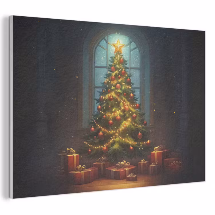 Akoestisch schilderij - Kerstboom - Cadeau - Kerst - Winter — 1