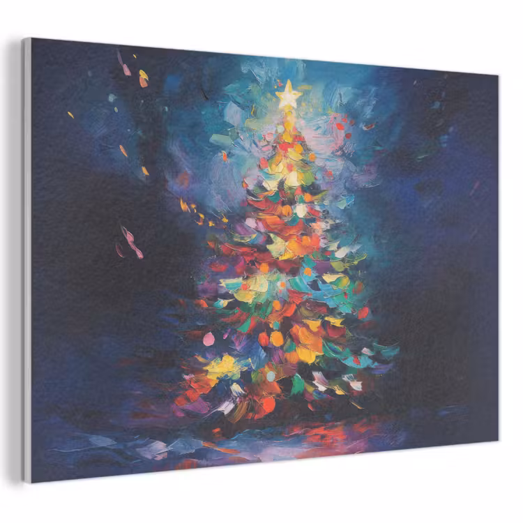Akoestisch schilderij - Kerstboom - Kerst - Abstract - Kleurrijk — 1