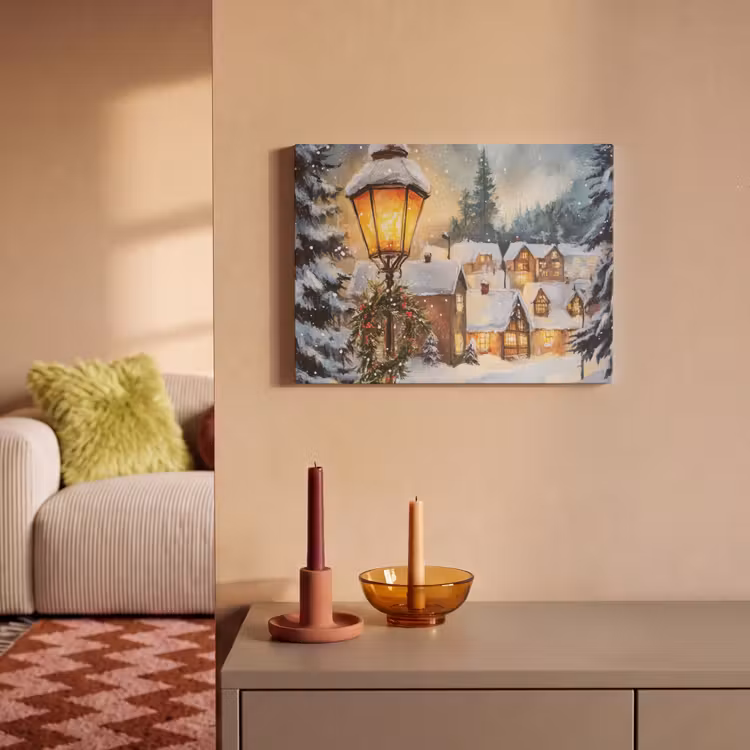 Akoestisch schilderij - Kerstdorp - Huizen - Sneeuw - Kerst — 2