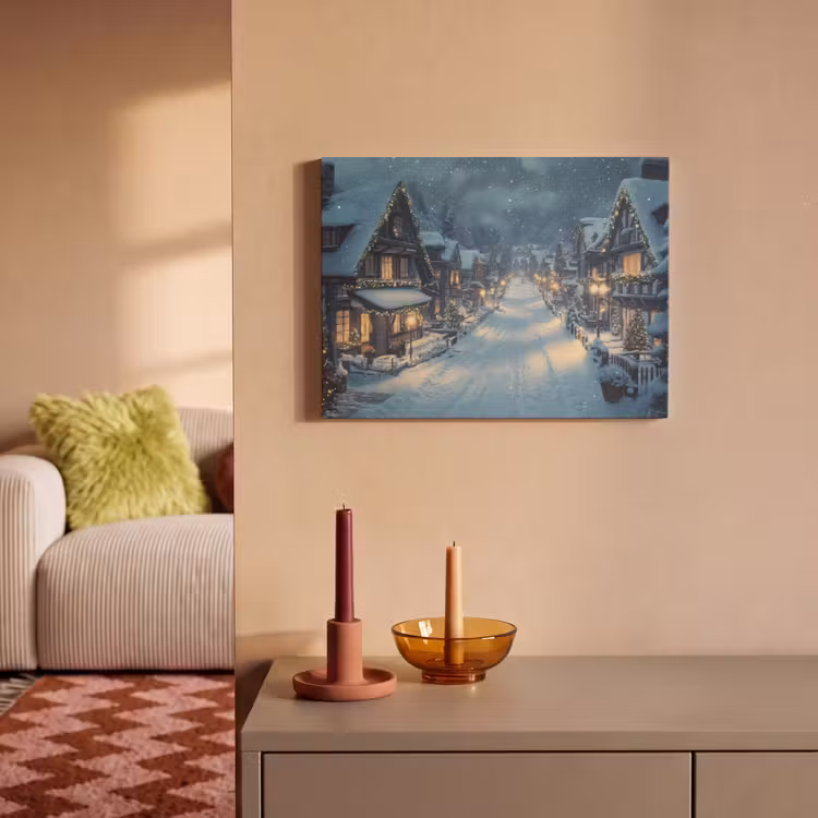 Akoestisch schilderij - Kerstdorp - Kerst - Sneeuw - Winter — 2