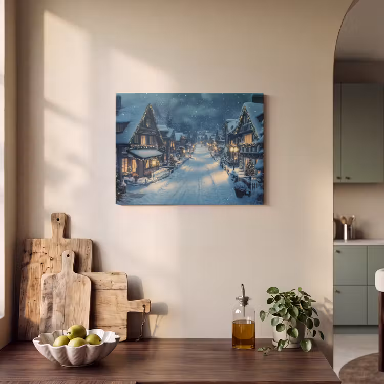 Akoestisch schilderij - Kerstdorp - Kerst - Sneeuw - Winter — 3