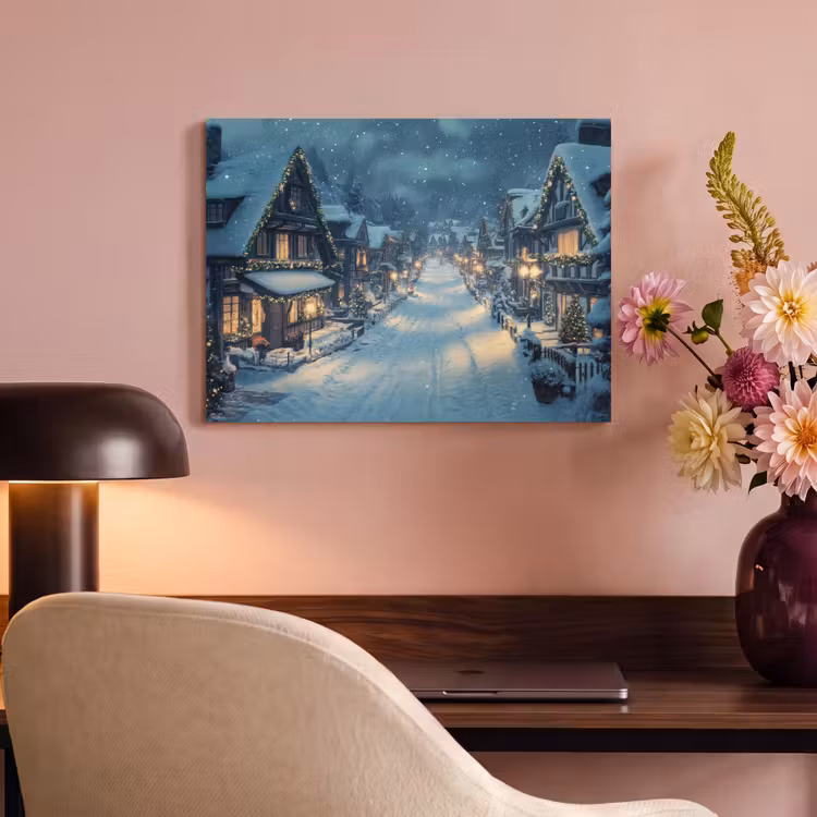 Akoestisch schilderij - Kerstdorp - Kerst - Sneeuw - Winter — 4