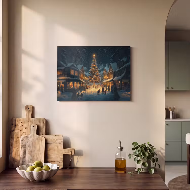 Akoestisch schilderij - Kerstfeest - Dorp - Donker — 3